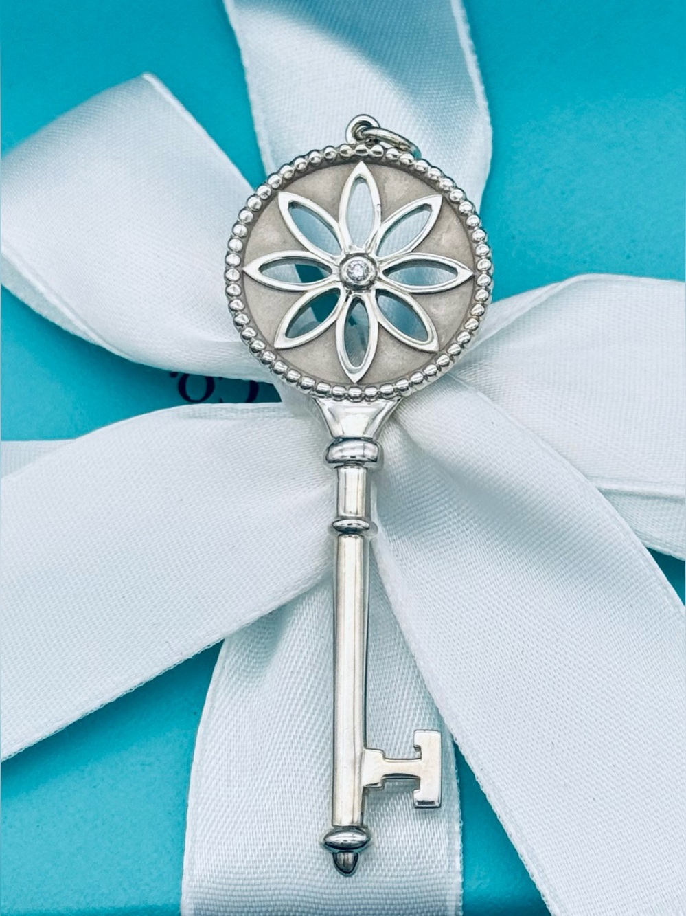 Tiffany & Co SS Retired Large Diamond Daisy Key VGUC